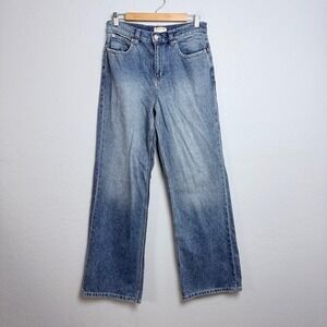 We The Free Free People Wide Leg Carpenter Jeans Blue Medium Wash Denim Size 28